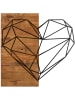 ABERTO DESIGN Dekoracja ścienna "Heart" - 58 x 58 cm