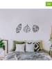 ABERTO DESIGN 3-delige set: wanddecoratie "Leaves"