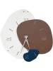 ABERTO DESIGN Wanduhr in Weiß/ Braun/ Blau - (B)50 x (H)50 cm