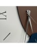 ABERTO DESIGN Wanduhr in Weiß/ Braun/ Blau - (B)50 x (H)50 cm