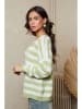 Joséfine Pullover "Quety" in Grün/ Weiß