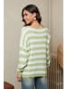 Joséfine Pullover "Quety" in Grün/ Weiß