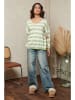 Joséfine Pullover "Quety" in Grün/ Weiß