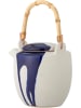 Bloomingville Theekan "Okayama" wit/blauw - (H)15,5 x Ø 12 cm
