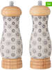 Bloomingville 2-delige set: zout- en pepermolen "Elsa" lichtbruin/beige - (H)11 x Ø 6 cm