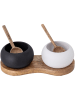 Bloomingville 3-delige set: voorraadpotten "Fig" zwart/wit - (B)20 x (H)6,5 x (D)9 cm