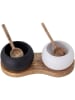 Bloomingville 3-delige set: voorraadpotten "Fig" zwart/wit - (B)20 x (H)6,5 x (D)9 cm