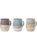 Bloomingville 3-delige set: mokken "Ash" grijs/bruin/blauw - 450 ml