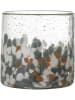 Bloomingville Windlicht "Lindie" wit/grijs/lichtbruin - (H)12 x Ø 12 cm