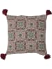 Bloomingville Kissen ''Fibi'' in Beige/ Türkis/ Bordeaux - (L)60 x (B)60 cm