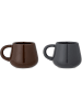 Bloomingville 2-delige set: mokken "Noela" grijs/bruin - 350 ml