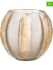 Bloomingville 2-delige set: windlichten "Felisia" beige/goudkleurig - (H)7 x Ø 7 cm