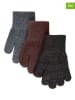 mikk-line 3-delige set: handschoenen bruin/grijs