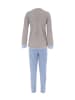 COTONELLA Pyjama in Grau/ Hellblau