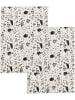 Moomin 2-delige set: theedoeken crème/zwart - (L)70 x (B)50 cm