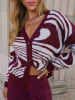 LA Angels Cardigan in Bordeaux/ Creme