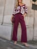 LA Angels Cardigan in Bordeaux/ Creme