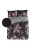 ethere Perkal-Bettbezug "Adaya" in Schwarz/ Rosa