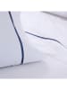 ethere 2-delige set: perkal kussenslopen "Yaki" wit/donkerblauw