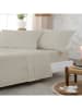 ethere Perkal hoeslaken "Yaki" beige