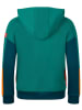 Trollkids Hoodie "Rondane" in Grün/ Dunkelblau/ Orange