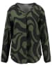 KEY LARGO Bluse "Wind" in Schwarz/ Khaki