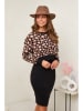 Soft Cashmere 2-delige outfit zwart/bruin/wit