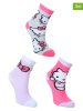 Hello Kitty Skarpety (3 pary) "Hello Kitty" w kolorze różowo-fioletowo-szarym