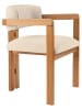 Evila Stoel "Mistral" crème/lichtbruin - (B)50 x (H)80 x (D)52 cm