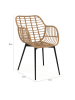 IDOMYA Essentials 2er-Set: Sessel "Cuba" in Hellbraun/ Schwarz - (B)51 x (H)80 cm