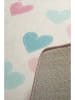 Mioli Kurzflor-Teppich "Hearts" in Creme/ Rosa/ Blau