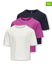 KIDS ONLY 3-delige set: shirts paars/crème/donkerblauw