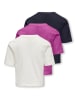 KIDS ONLY 3-delige set: shirts paars/crème/donkerblauw