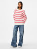 Pieces Pullover in Weiß/ Rosa