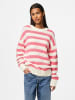 Pieces Pullover in Weiß/ Rosa