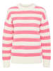 Pieces Pullover in Weiß/ Rosa