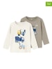 name it 2er-Set: Longsleeves "Thure" in Grau/ Creme/ Blau