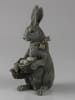 AM Design Decoratief figuur "Konijn" grijs - (B)9,5 x (H)15 x (D)6,5 cm