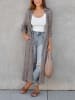Milan Kiss Kimono in Grau/ Braun