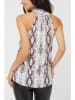 Milan Kiss Blusentop in Weiß/ Schwarz/ Beige