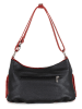 Anna Morellini Leren schoudertas "Mia" zwart - (B)30 x (H)20 x (D)8 cm
