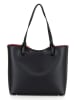 Mia Tomazzi Leder-Schultertasche "Zanella" in Schwarz - (B)31 x (H)26 x (T)14 cm