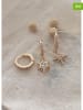 atelier MIU 3er-Set: Vergold. Creolen mit Edelsteinen