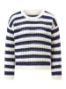 Rich & Royal Wollpullover in Creme/ Dunkelblau