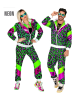 Carnival Party 2-częściowy kostium "80's tracksuit" w kolorze zielonym