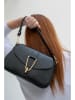 Christian Laurier Leren schoudertas "Leora" zwart - (B)20 x (H)15 x (D)6 cm
