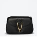 Christian Laurier Leren schoudertas "Leora" zwart - (B)20 x (H)15 x (D)6 cm