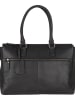 Burkley Leder-Schultertasche in Schwarz - (B)39 x (H)29 x (T)15 cm