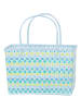Overbeck and Friends Shopper "Nicky" in Hellblau/ Grün - (B)43 x (H)28 x (T)23 cm