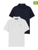 Polo Club 2er-Set: Poloshirts in Dunkelblau/ Weiß